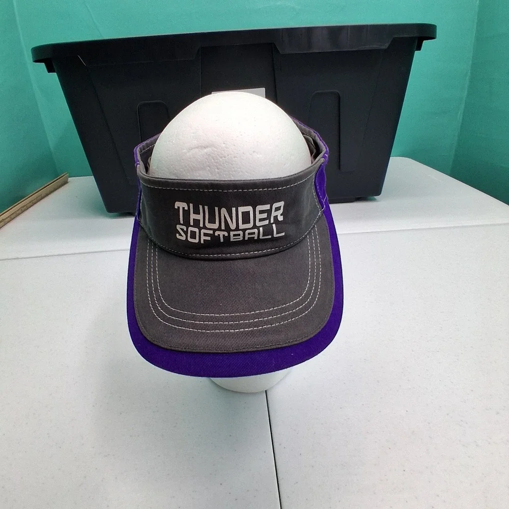 Thunder Softball Visor OSFM Purple Grey Athletic Sporty Headwear